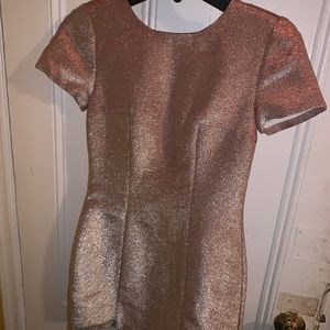 express pink low zip back dress